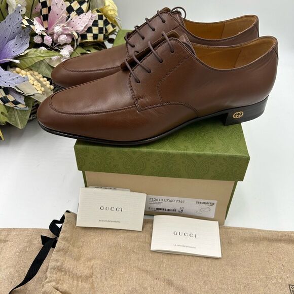Men’s Gucci Leather, Oxford size 10 made in Italy main image 4